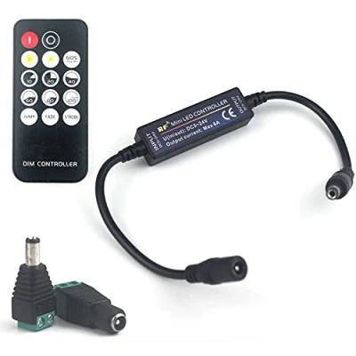 Abbildung von Taikuwu Mini Einfarbig HF Dimmer Controller 14 Tasten für FCOB 3014 5630 5730 3528 LED Streifen DC5 24V Schalter Helligkeitsmodus Effektmodus Drahtloser