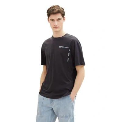 Abbildung von TOM Tailor Denim Tshirt print, Herren, Größe: Small, Coal grey