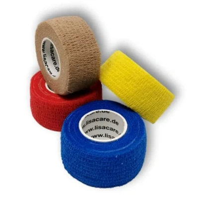 Abbildung von LisaCare Klebepflaster Rolle Pflaster bunt elastisches, wasserfestes, staub fett und schmutzabweisendes Farbmix 1 4 Rollen á 2,5cm x 4,5m