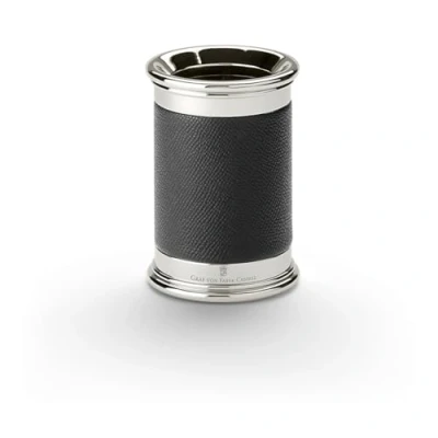 Abbildung von Graf von FABER CASTELL 118520 Stiftehalter Epsom Schwarz, rund, aus platinierten Metallteilen ummantelt mit Leder
