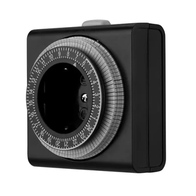 Abbildung von REV Zeitschaltuhr Steckdose 24h Format, 96 Zeiten a 15min mechanischer Timer Steckdose, 230VAC, max. 16A/3680W, anthrazit