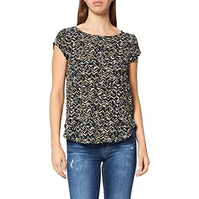 Abbildung von ONLY VIC SS AOP NOOS PTM Bluse, Damen, Größe: 34, Night sky/brown aztech