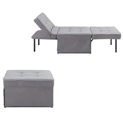 Abbildung von Atlantic Home Collection Sessel, Liege, Hocker Finn, Polyester, Grau, BxTxH: 80cm x 72cm 43cm