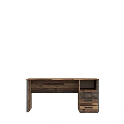 Abbildung von FORTE Clif Schreibtisch mit 3 Schubladen, Holzwerkstoff, Old Wood Vintage/ Betonoptik Dunkelgrau, B x H T: 160 73,5 69,6 cm