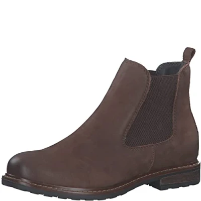Abbildung von Tamaris Damen Chelsea Boots, Frauen Stiefeletten,Bootee,Booties,halbstiefel,Kurzstiefel,uebergangsschuhe,Chocolate NUB.,36 EU