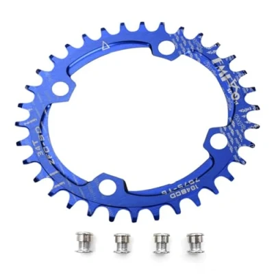 Abbildung von UPANBIKE Fahrrad schmal breit oval Form Single Kettenblatt Kettenblätter BCD 104 mm 32T 34T, 36T (34T, Rot)