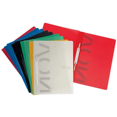 Abbildung von VON Leitz 10er Pack Schnellhefter A4, PP Kunststoff, Für 100 Blatt, Leichter Ordner mit weichem Einband, Schule, Studium &amp; Zuhause, Mehrfarbig, 46792099