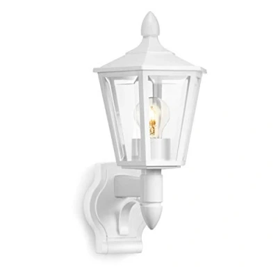 Abbildung von Steinel Außenleuchte L 15 weiß, klassische Außenwandleuchte, Laterne, max. 60 W, E27, Außenlampe ohne Bewegungsmelder