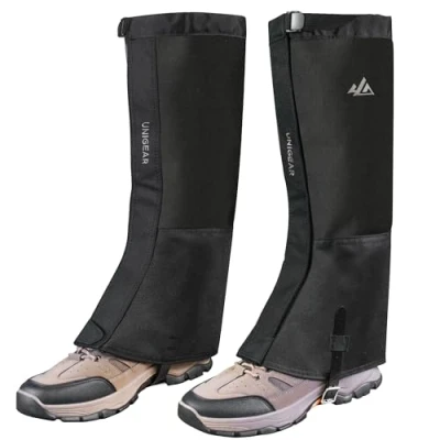 Abbildung von Unigear Gamaschen Outdoor wasserdicht zum wandern, Beinschutz Gaiter für Fahrrad Trekking schneewandern, einstellbar, atmungsaktiv