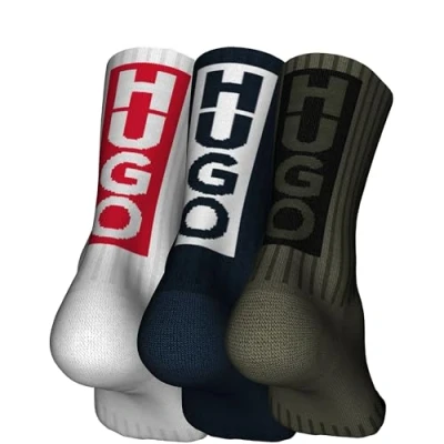 Abbildung von HUGO Underwear Freizeitsocken »3P QS BACK LABEL CC«, (Packung, 3 Paar, 3er Pack), mit kontrastfarbenen Logoschriftzug