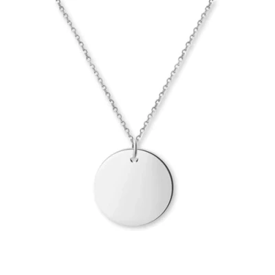 Abbildung von GD GOOD.designs Halskette Damen Silber mit Coin Plättchen Wasserfest Edelstahl Kette Kreis Anhänger rund I Größenverstellbar 40+5cm