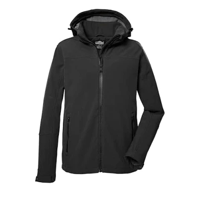 Abbildung von Killtec Herren Softshelljacke mit abzippbarer Kapuze wasserabweisend, Winddicht 00200 schwarz 3XL