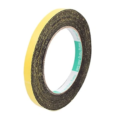Abbildung von sourcing map 5M Länge 10mm x 1mm Gelb Schwamm Schaum Einseitig Selbstklebend Stoßfest Band de