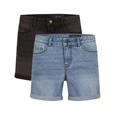 Abbildung von Noisy may Jeans Shorts Damen High Waist BeLucky 2er Pack Kurze Hose Bermuda Hotpants Sommer Basic Denim Stretch Blau Schwarz XXL, Größe:XXL, Farbe:Dark Grey &amp; Light Blue (27028348)