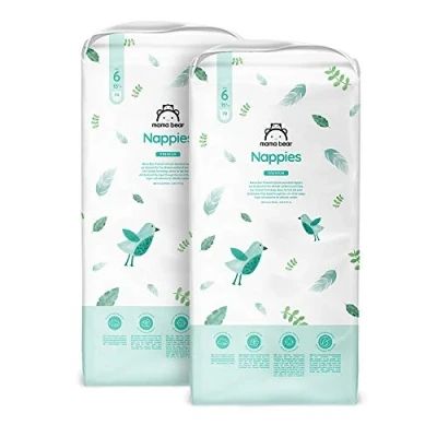 Abbildung von Amazon Marke: Mama Bear Premium Windeln Größe 6 (15+ kg), Weiß, 140 Stück (2 Packungen mit 70)