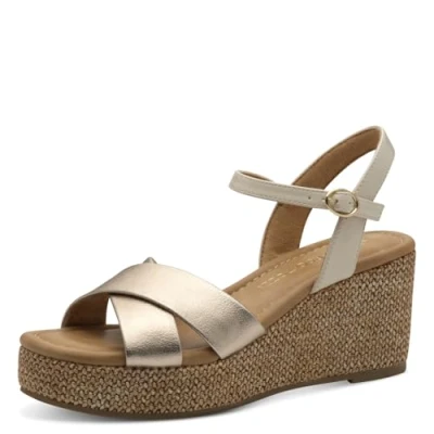 Abbildung von Marco Tozzi Plateausandalette, Damen, Größe: 40, Platinum comb Schuhe