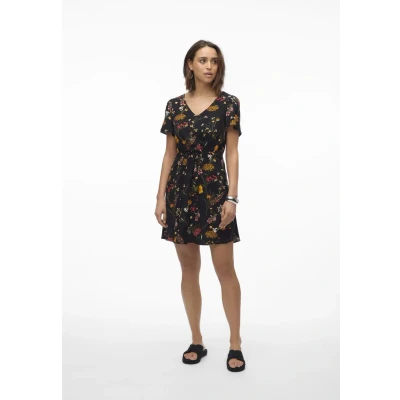 Abbildung von Vero Moda Vmeasy Short Dress Freizeitkleid, Damen, Größe: XS, Black/vicka