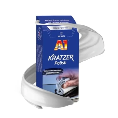 Abbildung von DR. WACK A1 Kratzer Polish 50 ml inkl. Mikrofasertuch Entferner für Autos Polierpaste Lack &amp; Kunststoff Autopolitur mehr Glanz Hochwertige Autopflege