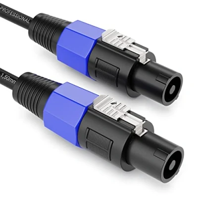Abbildung von deleyCON 10m PA Lautsprecherkabel Studio Qualität aus reinem OFC Kupfer Kabel für Lautsprecher 2 Polig 2x 1,5mm² (AWG15) 7,2mm Metallverriegelung