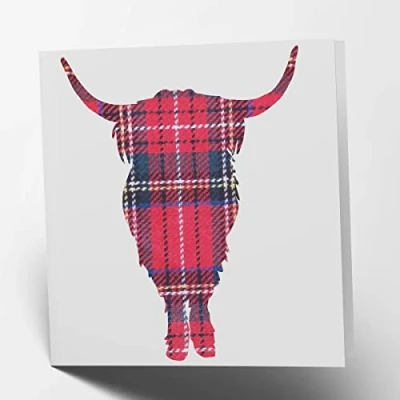 Abbildung von Blanko Grußkarte von Maturi mit Tartan Hochlandkuh, 15,5 x cm