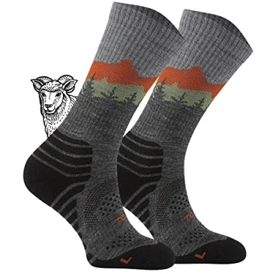Abbildung von TODO BP LIGHT Dünn Merino Wandersocken für Herren, Damen,Trekking Socken, Atmungsaktiv, 55% Merinowolle Blend Funktionssocken, Outdoor (Falcon Grau, 47 50)