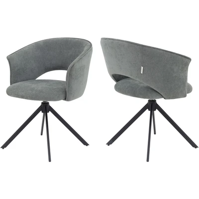 Abbildung von TOM TAILOR HOME Armlehnstuhl »CURVY ARMCHAIR«, (Set), 2 St., Chenille, mit Armlehnen, drehbar, Rückholfunktion, Rückenausschnitt