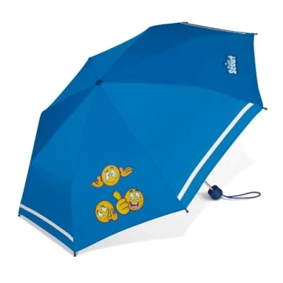 Abbildung von Scout Kinder Taschenschirm mit reflektierenden Streifen Emoji Blue, 90 cm