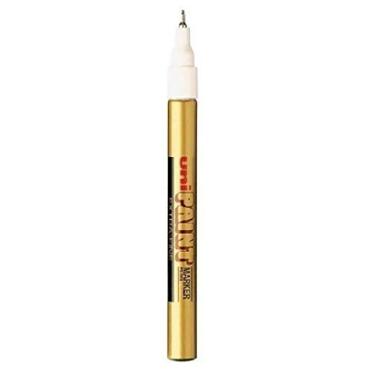 Abbildung von uni Coloured Extra Fine (0.8mm) PX 203 Gold Oil Paint Marker Pen Metal Glass Wood Plastic Stone Outdoor Nib Tip by ball
