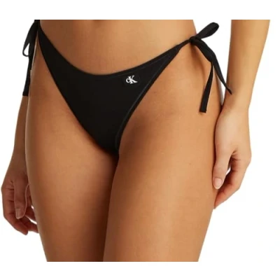 Abbildung von Calvin Klein Damen Bikinihose Seitliche Schnürung String Side Tie mit Logo Badge, Schwarz (Pvh Black), L