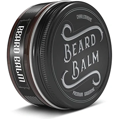 Abbildung von Charlemagne Beard Balm Stark 50 ml hoher Halt &amp; geruchlos Made in Germany Bartwachs Neutral Ölbasierte Pomade Starker Bartpomade Männer Styling