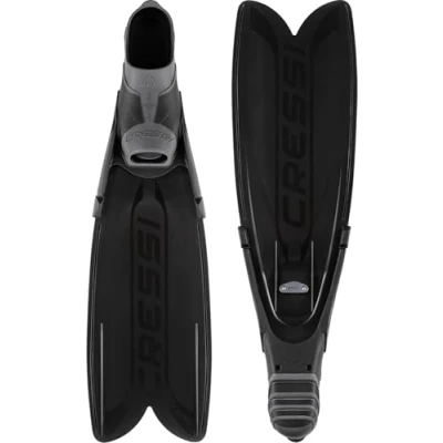 Abbildung von CRESSI Unisex Adult Turbo Flex Fins Black 36/37 Leichte reaktionsfreudige Flossen modularem Gara System mit austauschbaren Blättern, Schwarz