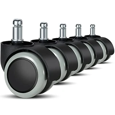 Abbildung von bürostuhl rollen(5er Set) 11 MM /22 Ersatz hartbodenrollen für Gaming Stühle, Drehstühle, rollen bürostühle zum Schutz des Bodens, ideal Parkett , Laminat Fliesen und Steinböden, Grau