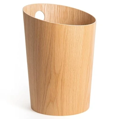 Abbildung von Kazai.® Design Papierkorb &#039;Bennet&#039; Einzigartiges für Büro, Schlafzimmer, Kinderzimmer u.m. Mülleimer aus Echtholz Veneer Eiche