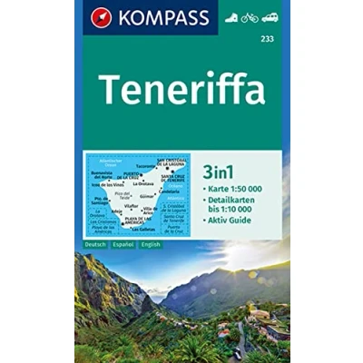 Abbildung von KOMPASS Wanderkarte 233 Teneriffa 1:50.000: 3in1 mit Aktiv Guide und Detailkarten. Fahrradfahren. Autokarte.