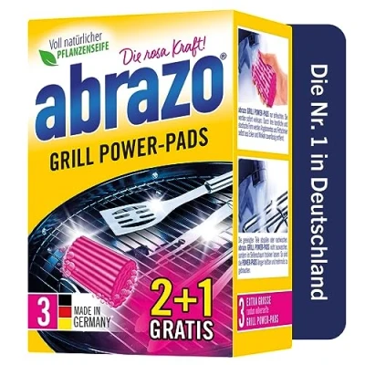 Abbildung von abrazo Grill Power Pads 3 Grillreiniger, Fettlöser mit antibakterieller Seife, Backofen und Reiniger, Reinigung von Rost Zubehör