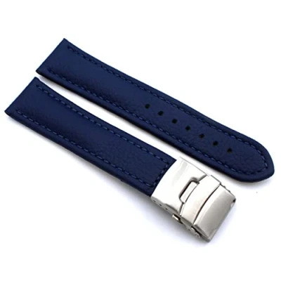 Abbildung von Sulla 22mm Uhrenband Genuine Leder Armband mit Faltschließe aus Edelstahl Hellbraun