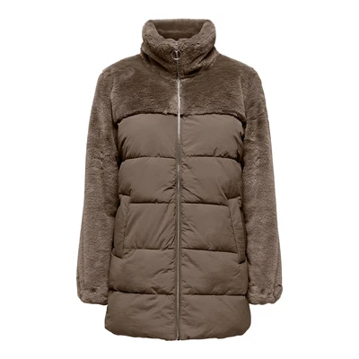 Abbildung von ONLY Onlwanja Puffer MIX COAT Winterjacke, Damen, Größe: Medium, Walnut