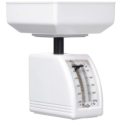 Abbildung von Wedo 249862000 Federwaage Handy (250 g, mechanische Brief und Diätwaage, aus Kunststoff, abnehmbare Schale) weiß