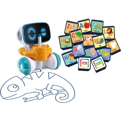 Abbildung von VTech Codi, der clevere Mal Roboter Interaktiver Freund, sich von allein bewegt und mit dem Stift in seiner Hand zeichnet Für Kinder 4 8 Jahren