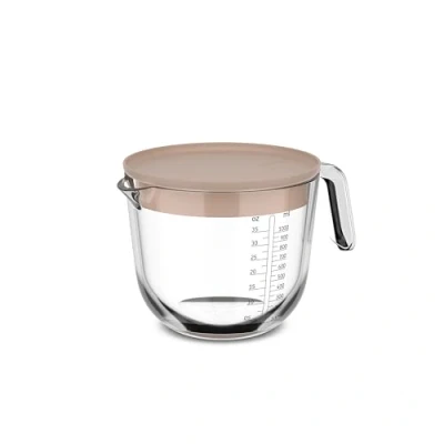 Abbildung von Mepal Glas Messbecher mit Deckel Chef it Leicht ablesbare, eingravierte Skala Mikrowellen &amp; Backofengeeignet (ohne Deckel) Hochwertiges Spülmaschinengeeignet 1000 ml Chalk