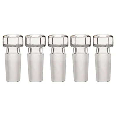 Abbildung von stonylab Glas Stopper mit Sechskantkopf, Hohlglas Glashohlstopfen für 14/20 Außenglas, Geschlossenem Boden (5 Packungen)