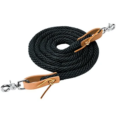 Abbildung von Weaver Leather Poly Roper Zügel, schwarz, 0,95 cm x 2,4 m