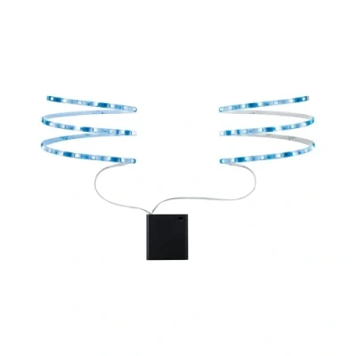 Abbildung von Paulmann 707.02 Function Mobil Strip 2x80cm Blau 0,6W 9V 4xAA Weiß Metall/Kunststoff 70702 LED Lichtband Lichtstreifen Lichtschlauch