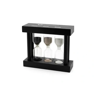 Abbildung von Bredemeijer schwarzer Tea Timer aus Holz kleine 3 fache Tee Sanduhren für 2,3 und 5 Minuten Ziehzeit