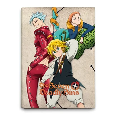 Abbildung von Grupo Erik Mappe A4 Premium Sammelmappe The Seven Deadly Sins Dokumentenmappe mit Gummizug Heftmapppe Schule Zubehör Heftbox Schulranzen Eckspanner Ordnungsmappe Kawaii Schulsachen