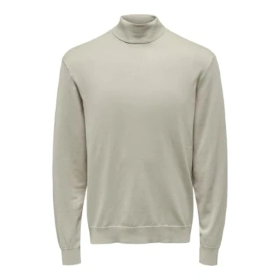 Abbildung von ONLY &amp; SONS Herren Pullover ONSWYLER Life ROLL Neck Regular Fit XS S M L XL XXL, Größe:L, Farbe:Silver Lining 22020879