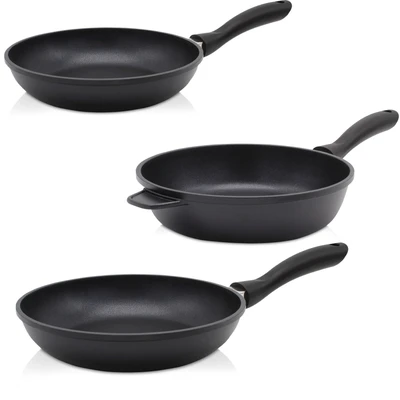 Abbildung von Krüger Pfannen Set »Aluguss Pfannenset LEIPZIG, 3 tlg.«, Aluminiumguss, (Set, tlg., 1x Bratpfanne Ø 20 cm, 28 Schmorpfanne 24 cm), hochwertige Antihaft Versiegelung