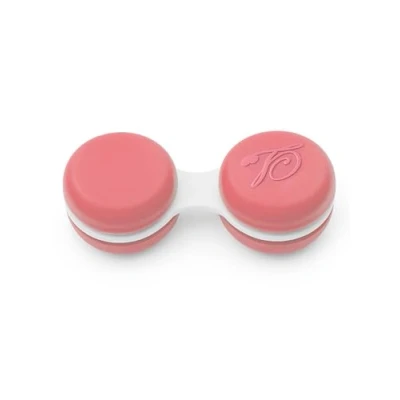 Abbildung von SPORTS WORLD VISION Spaßige und niedliche Makronen Kontaktlinsen Aufbewahrungs / Einweichbehälter 1 Stück, Rosa…