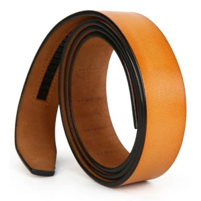 Abbildung von Nelbons Herren Gürtel Ratsche Automatik für Männer 35mm Breit Ledergürtel, Ohne Schnalle (Schwarz N0, Länge 160cm Geeignet 30 58 taille)