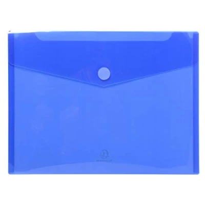 Abbildung von Exacompta 56422e 5er Pack Dokumententasche DIN A4 mit Klettverschluss, aus starkem Kunststoff 24 x 31,5 transparent blau